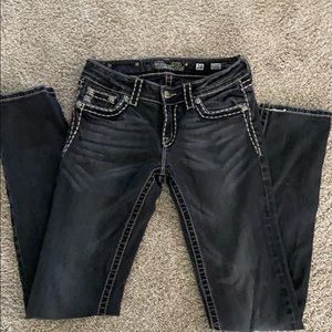 MissMe Skinny Jeans, black distressed, size 28